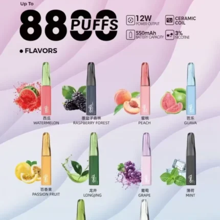 CHILL 8800 Puff 拋棄式電子煙 續航怪獸 台灣現貨